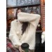 Women Fuzzy Solid Color Hooded Outwear Coats