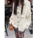 Women Fuzzy Solid Color Hooded Outwear Coats