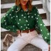 Retro printed polka dot shirt long sleeves HF0613-01-01