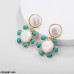 CEDH087 RYO Round Beads Drop Earrings Pair