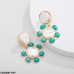 CEDH087 RYO Round Beads Drop Earrings Pair