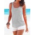 Casual Sports Round Neck Sleeveless Hollow Design Beach Wild Tank Top